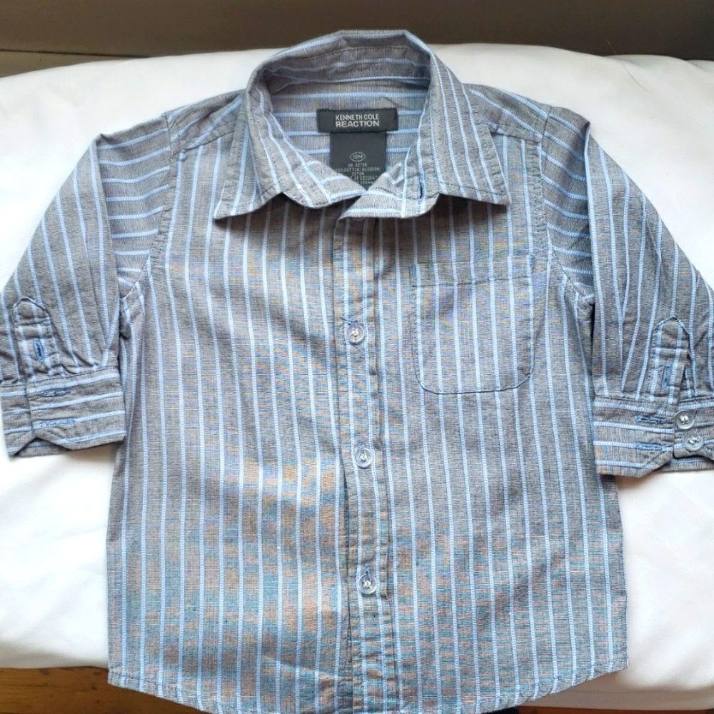 Kenneth Cole Reaction,Toddler boys , blue collar ,button down shirt 18 months